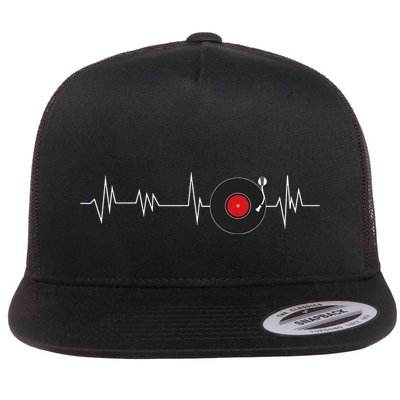Vinyl Record Heartbeat Retro Music Vintage Disc Jockey Flatbill Hat