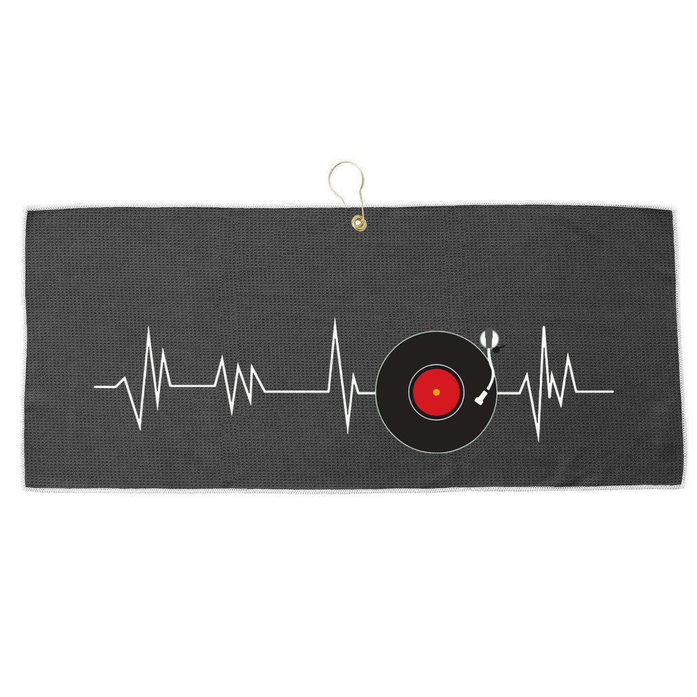 Vinyl Record Heartbeat Retro Music Vintage Disc Jockey Large Microfiber Waffle Golf Towel