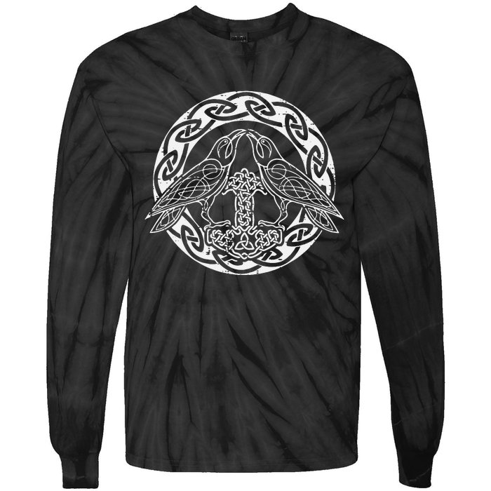 Viking R.A.V.E.N.S Huginn Munnin Norse Mythology Tie-Dye Long Sleeve Shirt