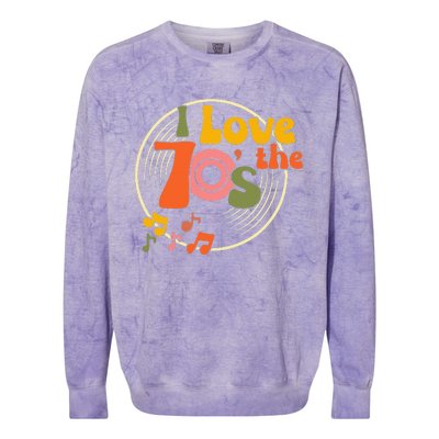 Vintage Retro I Love The 70s Hippie Style Colorblast Crewneck Sweatshirt