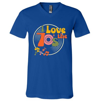 Vintage Retro I Love The 70s Hippie Style V-Neck T-Shirt