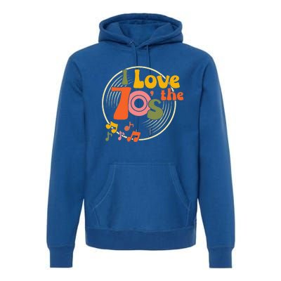 Vintage Retro I Love The 70s Hippie Style Premium Hoodie