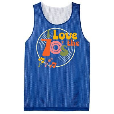 Vintage Retro I Love The 70s Hippie Style Mesh Reversible Basketball Jersey Tank