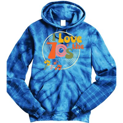 Vintage Retro I Love The 70s Hippie Style Tie Dye Hoodie