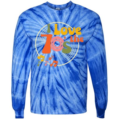 Vintage Retro I Love The 70s Hippie Style Tie-Dye Long Sleeve Shirt