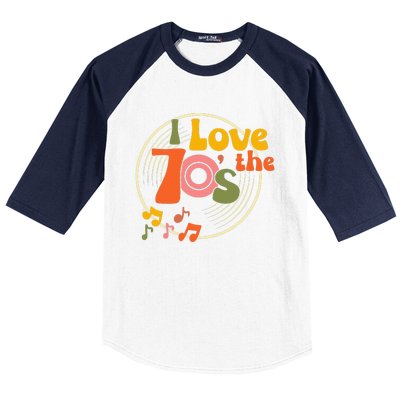 Vintage Retro I Love The 70s Hippie Style Baseball Sleeve Shirt