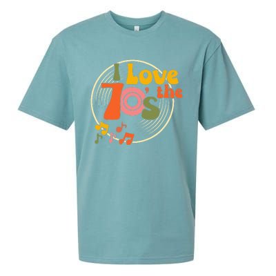 Vintage Retro I Love The 70s Hippie Style Sueded Cloud Jersey T-Shirt