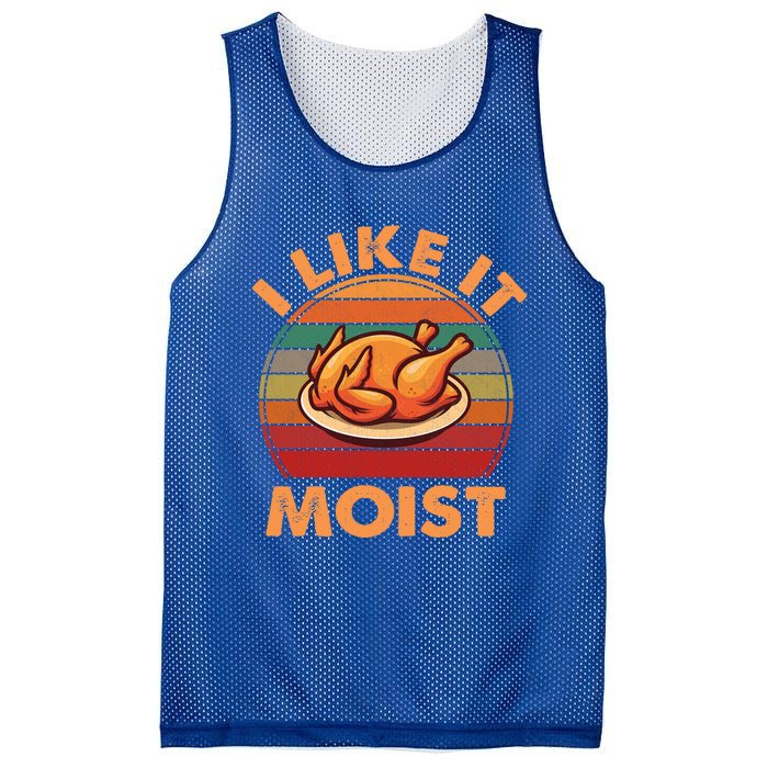 Vintage Retro I Like It Moist Funny Thanksgiving Cute Gift Mesh Reversible Basketball Jersey Tank