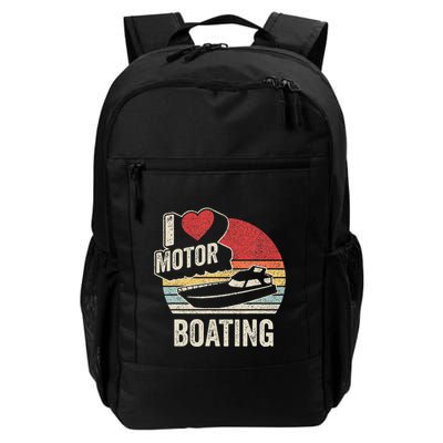 Vintage Retro I Love Motor Boating Backpack