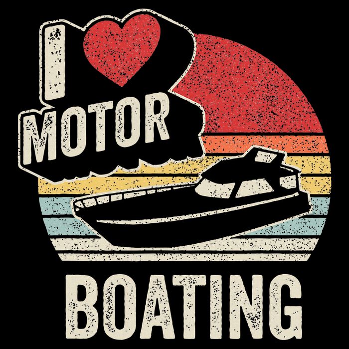 Vintage Retro I Love Motor Boating Baby Bodysuit