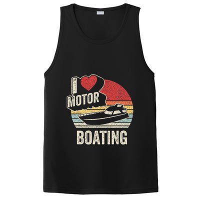 Vintage Retro I Love Motor Boating PosiCharge Competitor Tank