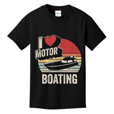 Vintage Retro I Love Motor Boating Kids T-Shirt