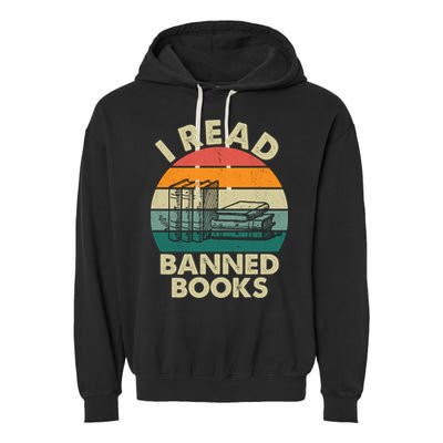 VINTAGE RETRO I READ BANNED BOOKS Garment-Dyed Fleece Hoodie
