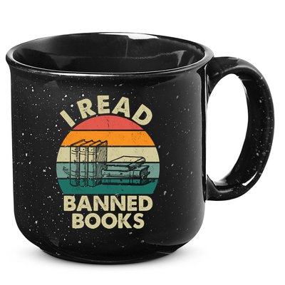 VINTAGE RETRO I READ BANNED BOOKS 15oz Campfire Ceramic Mug