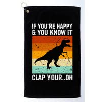 Vintage Retro If Youre Happy And You Know It T Rex Dinosaur Golf Towel