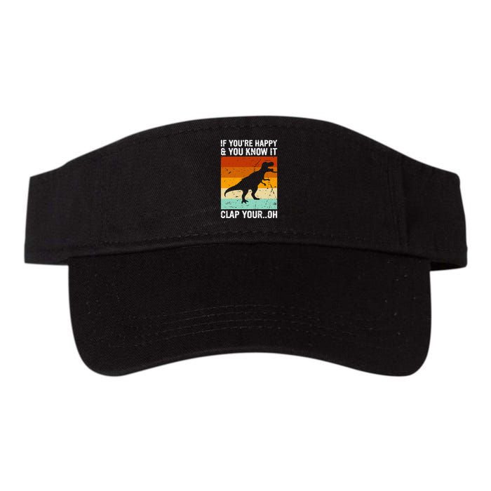 Vintage Retro If Youre Happy And You Know It T Rex Dinosaur Visor