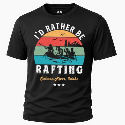 Vintage Retro I'd Rather Be Water Rafting Salmon River Idaho Gift Cooling Performance Crew T-Shirt