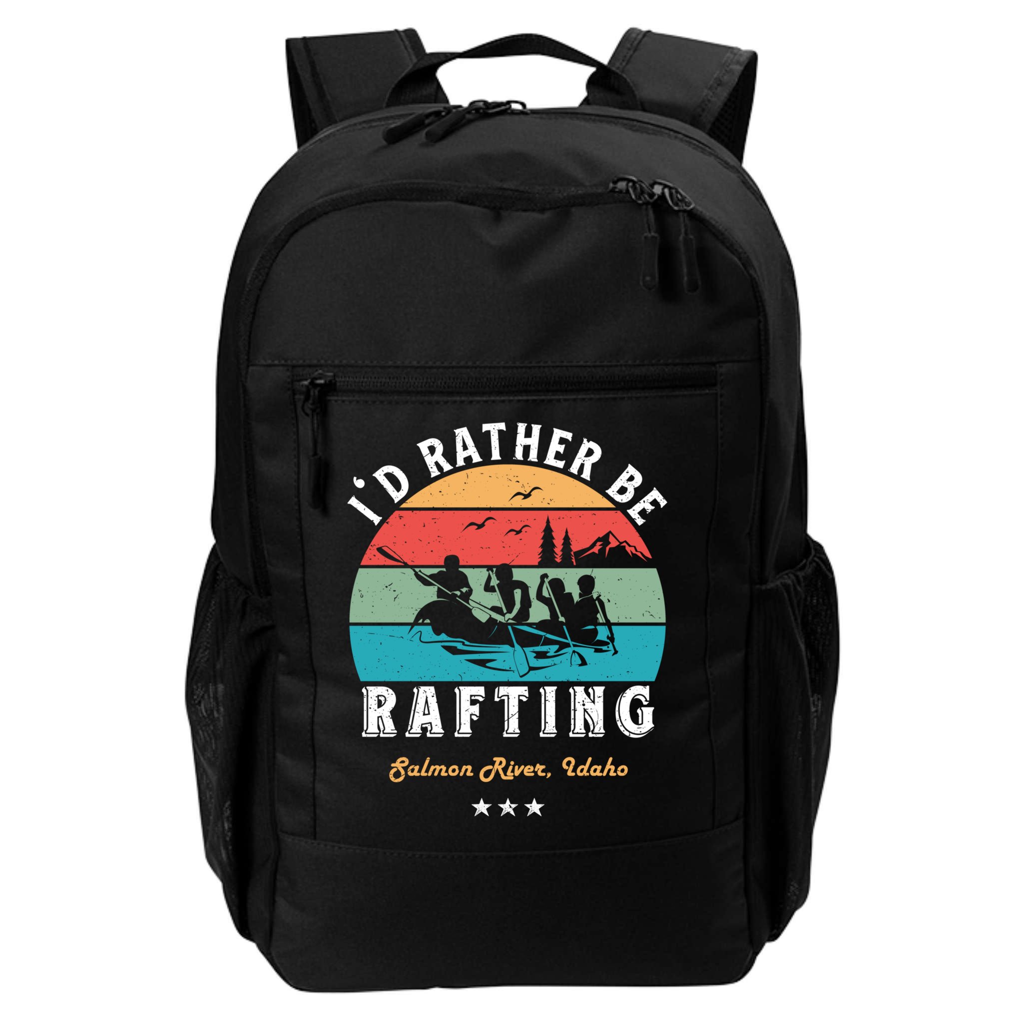 Vintage Retro I'd Rather Be Water Rafting Salmon River Idaho Gift Backpack