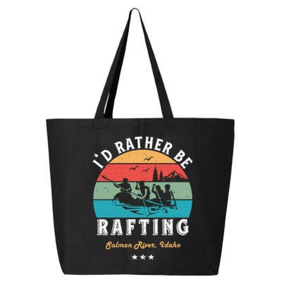 Vintage Retro I'd Rather Be Water Rafting Salmon River Idaho Gift 25L Jumbo Tote