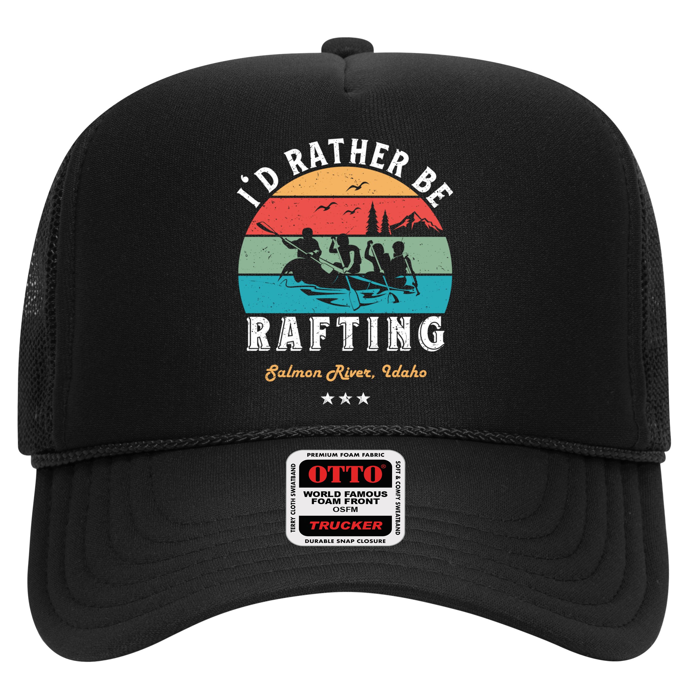 Vintage Retro I'd Rather Be Water Rafting Salmon River Idaho Gift Hat