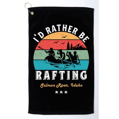 Vintage Retro I'd Rather Be Water Rafting Salmon River Idaho Gift Golf Towel