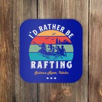 Vintage Retro I'd Rather Be Water Rafting Salmon River Idaho Gift Coaster