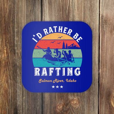 Vintage Retro I'd Rather Be Water Rafting Salmon River Idaho Gift Coaster