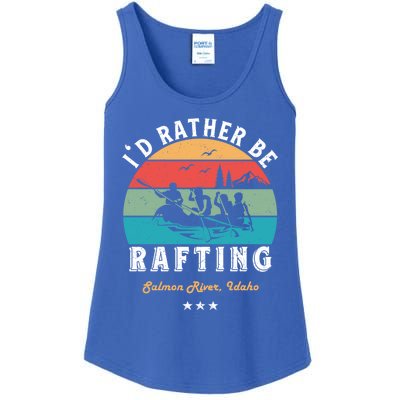 Vintage Retro I'd Rather Be Water Rafting Salmon River Idaho Gift Ladies Essential Tank