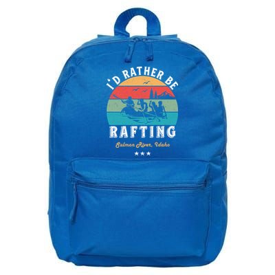 Vintage Retro I'd Rather Be Water Rafting Salmon River Idaho Gift 16 in Basic Backpack