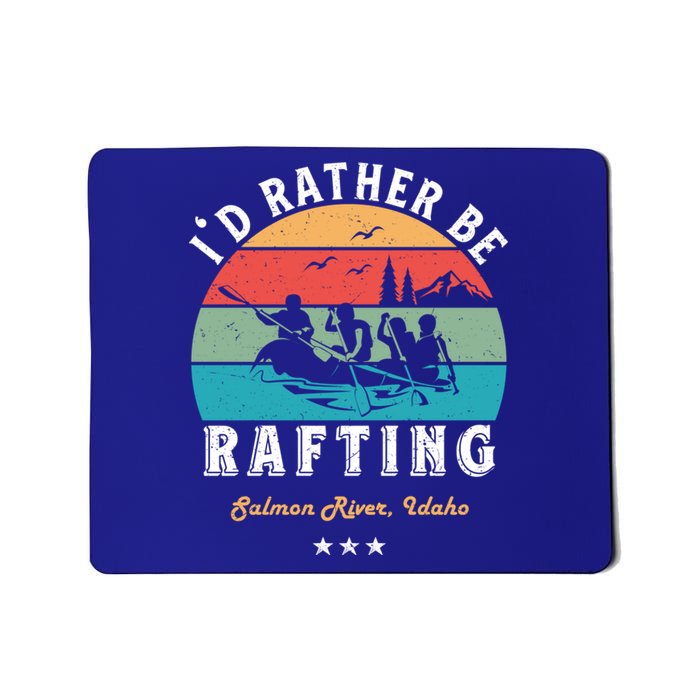 Vintage Retro I'd Rather Be Water Rafting Salmon River Idaho Gift Mousepad