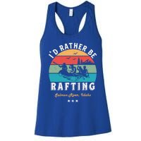 Vintage Retro I'd Rather Be Water Rafting Salmon River Idaho Gift Women's Racerback Tank