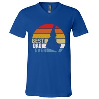 Vintage Retro Idaho Best Dad Ever Gift V-Neck T-Shirt