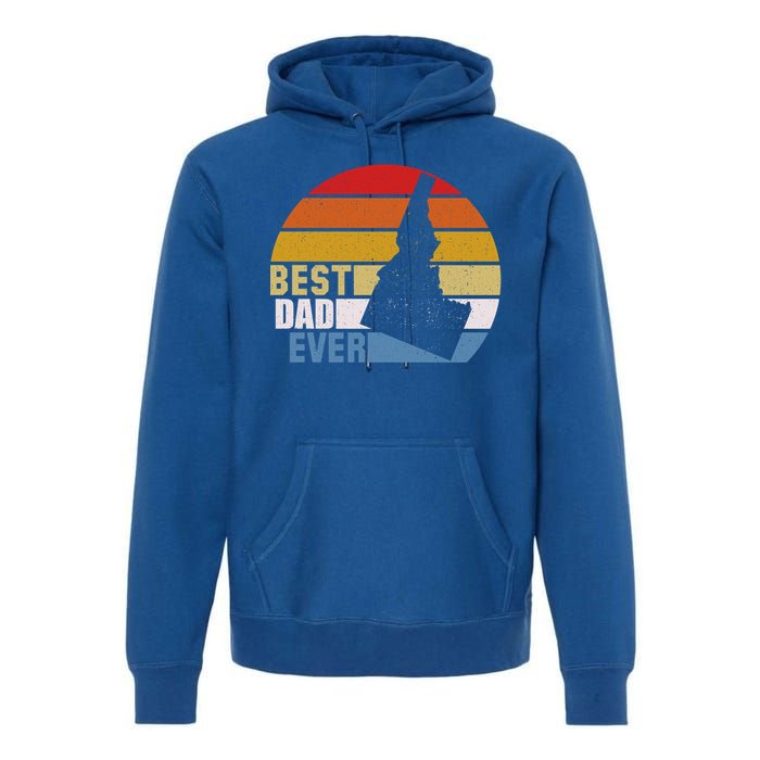 Vintage Retro Idaho Best Dad Ever Gift Premium Hoodie