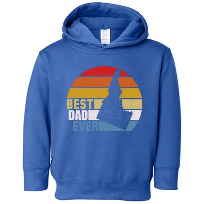 Vintage Retro Idaho Best Dad Ever Gift Toddler Hoodie