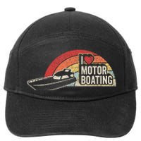 Vintage Retro I Love Motor Boating Funny Boater 7-Panel Snapback Hat