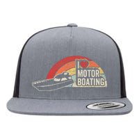 Vintage Retro I Love Motor Boating Funny Boater Flat Bill Trucker Hat