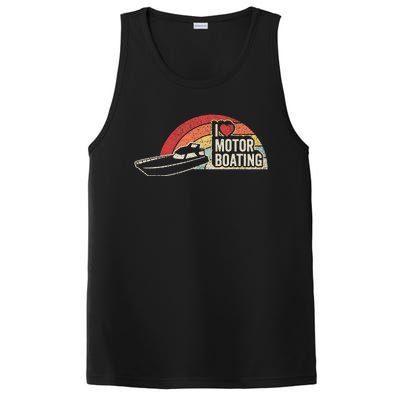 Vintage Retro I Love Motor Boating Funny Boater PosiCharge Competitor Tank