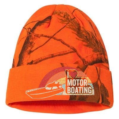 Vintage Retro I Love Motor Boating Funny Boater Kati Licensed 12" Camo Beanie