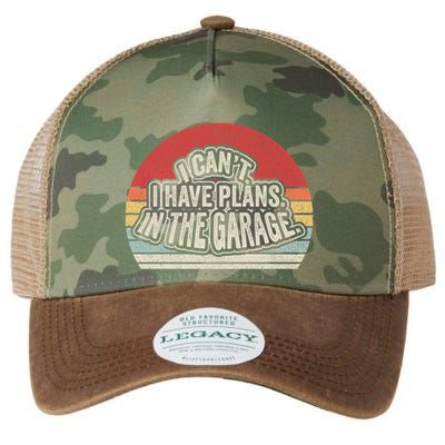 Vintage Retro I Cant I Have Plans In The Garage Car Mechanic Great Gift Legacy Tie Dye Trucker Hat