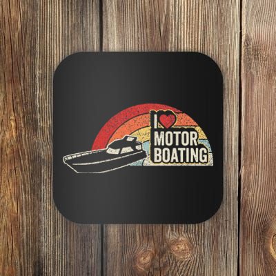 Vintage Retro I Love Motor Boating Funny Boater Coaster