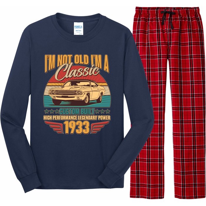 Vintage Retro I'm Not Old I'm A Classic 1933 90th Birthday Classic Car Lover Long Sleeve Pajama Set