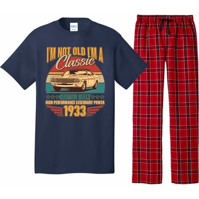 Vintage Retro I'm Not Old I'm A Classic 1933 90th Birthday Classic Car Lover Pajama Set