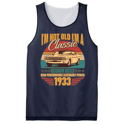 Vintage Retro I'm Not Old I'm A Classic 1933 90th Birthday Classic Car Lover Mesh Reversible Basketball Jersey Tank