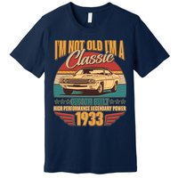 Vintage Retro I'm Not Old I'm A Classic 1933 90th Birthday Classic Car Lover Premium T-Shirt