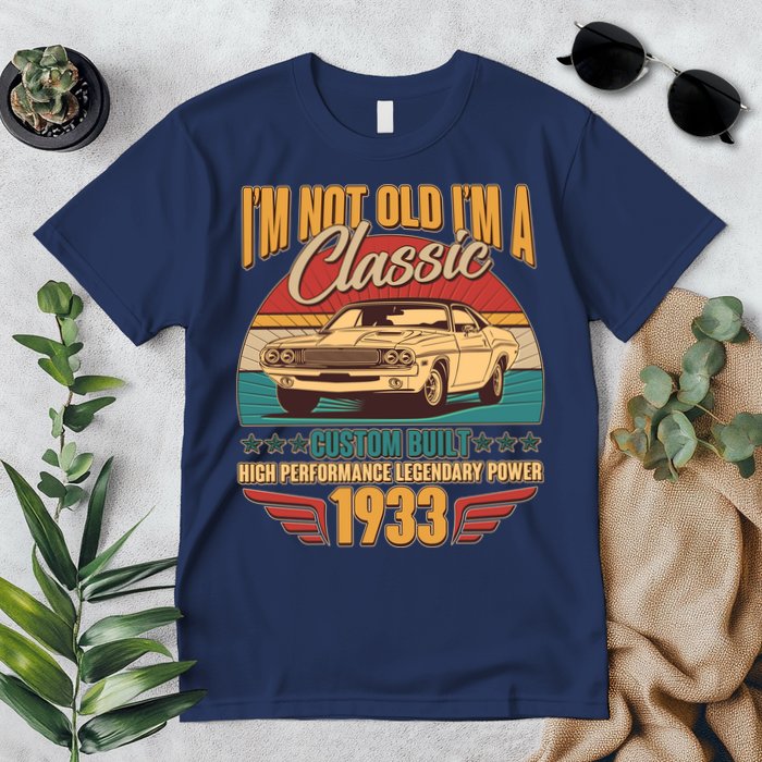 Vintage Retro I'm Not Old I'm A Classic 1933 90th Birthday Classic Car Lover Premium T-Shirt