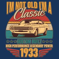 Vintage Retro I'm Not Old I'm A Classic 1933 90th Birthday Classic Car Lover Premium T-Shirt