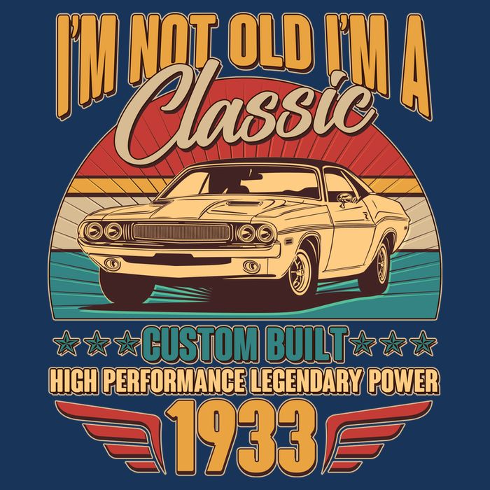 Vintage Retro I'm Not Old I'm A Classic 1933 90th Birthday Classic Car Lover Premium T-Shirt