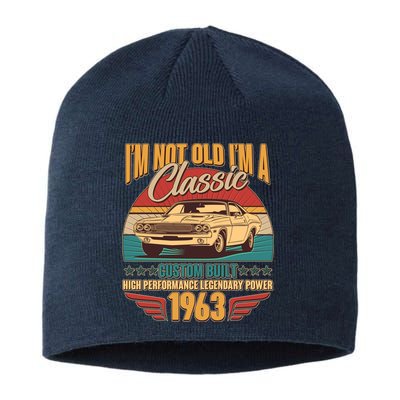 Vintage Retro I'm Not Old I'm A Classic 1963 60th Birthday Classic Car Lover Sustainable Beanie
