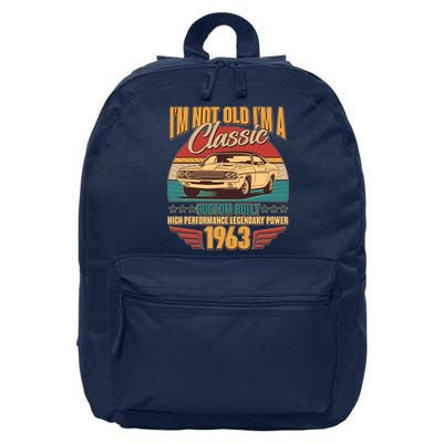 Vintage Retro I'm Not Old I'm A Classic 1963 60th Birthday Classic Car Lover 16 in Basic Backpack