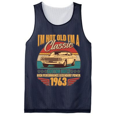 Vintage Retro I'm Not Old I'm A Classic 1963 60th Birthday Classic Car Lover Mesh Reversible Basketball Jersey Tank